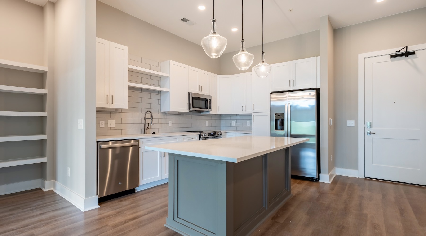 kitchen with white cabinets and stainless steel appliances