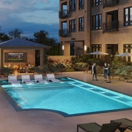 swimming pool in a courtyard