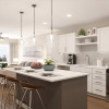 kitchen with island and lots of light