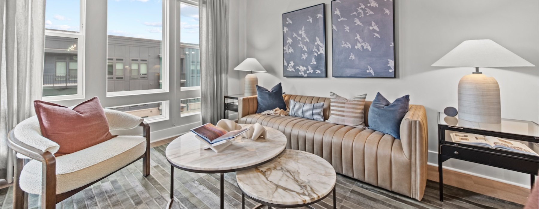 Open space living area with natural lighting