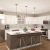a kitchen with white cabinets